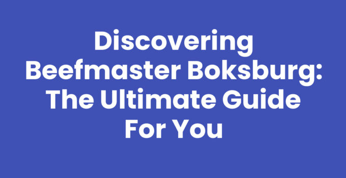 Discovering Beefmaster Boksburg: The Ultimate Guide for You