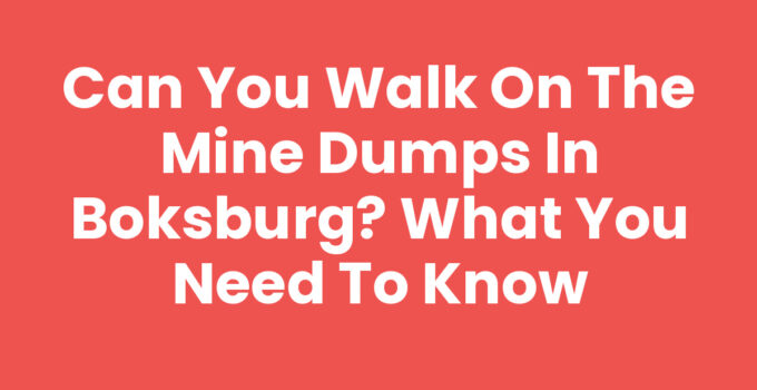 Can You Walk on the Mine Dumps in Boksburg? What You Need to Know