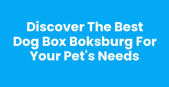 Discover the Best Dog Box Boksburg for Your Pet’s Needs