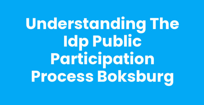 Understanding the IDP Public Participation Process Boksburg