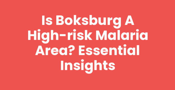 Is Boksburg a High-Risk Malaria Area? Essential Insights