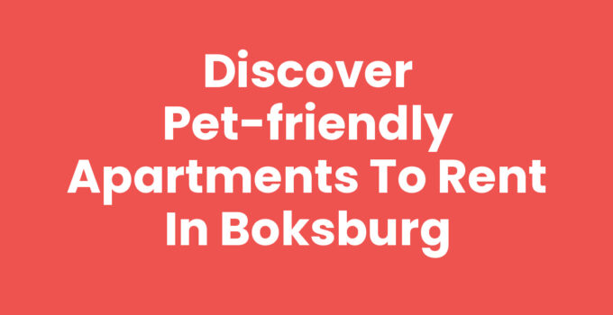 Discover Pet-Friendly Apartments to Rent in Boksburg