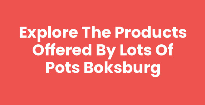 Explore the Products Offered By Lots Of Pots Boksburg