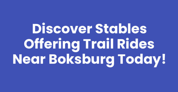 Discover Stables Offering Trail Rides Near Boksburg Today!